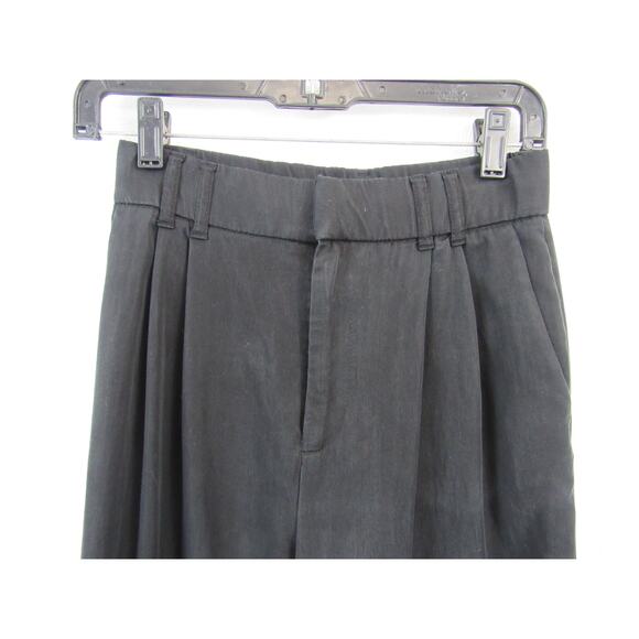Zara XS Black Trouser Pants Pleated High Rise Wide Leg Comfort - Picture 3 of 6